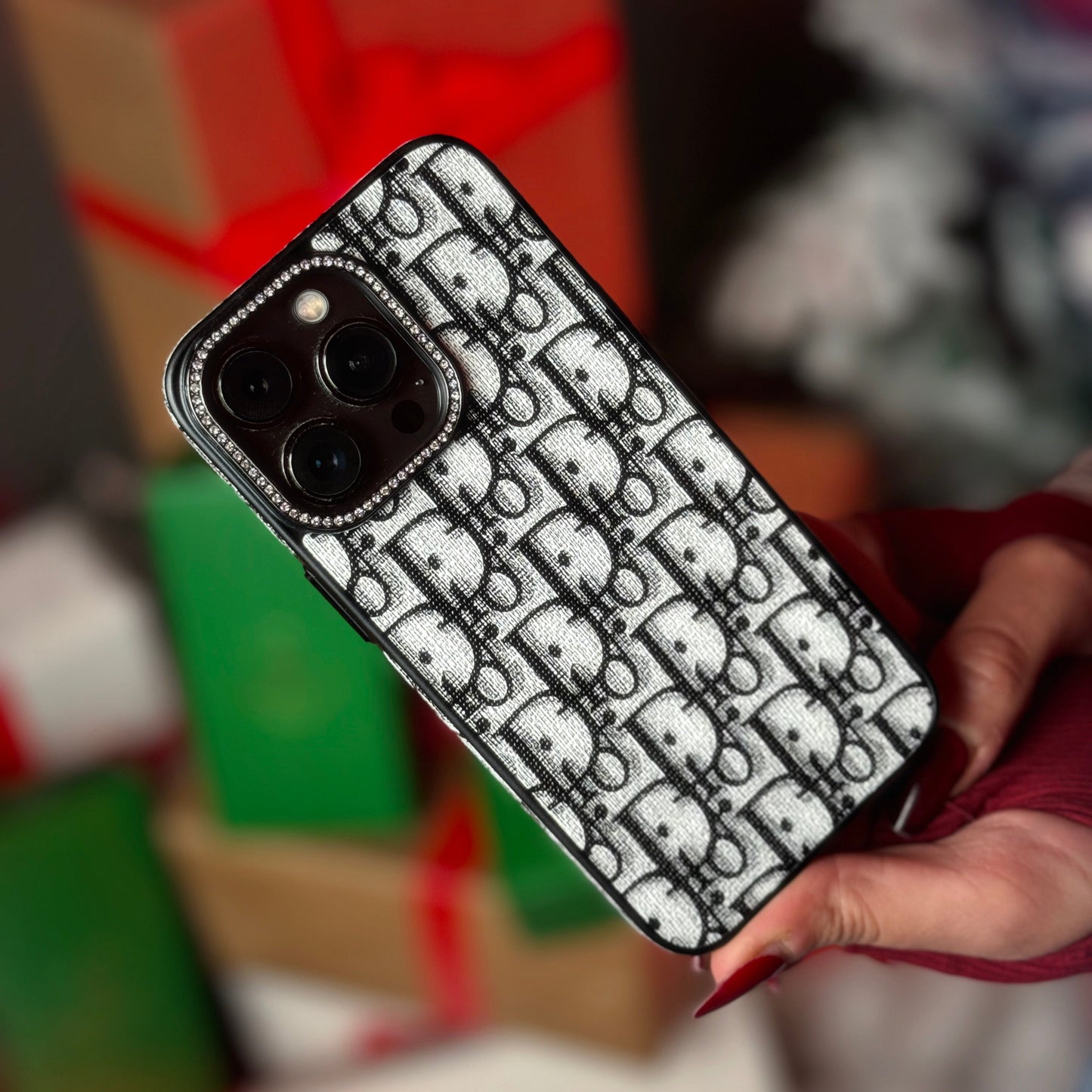 Strassed leather Case